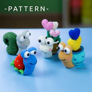 Crochet Snails Amigurumi Patterns 4 in 1 by Lennutas