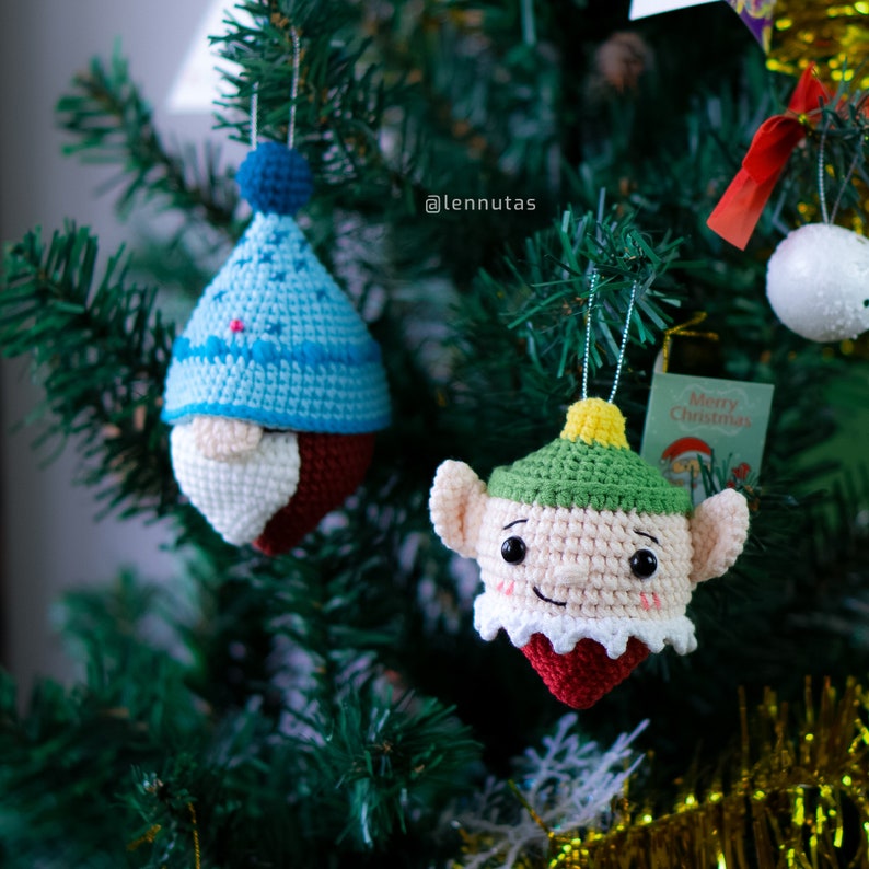 Crochet Patterns Set of 5 Cute Christmas Ornament Characters image 8