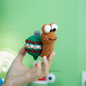 Crochet Patterns Set of 4 Christmas Ornament Balls & Snail image 4