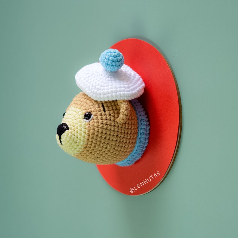 Crochet Patterns Set 8 in 1 Animal Heads To Make Wall Hanging Decorations, Lennutas zdjęcie 2