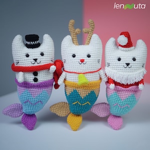 Mermaid Cat Christmas Crochet Pattern: Amigurumi Purrmaid (PDF Pattern)