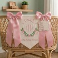 Embroidered Custom Nursery Name Sign, Baby Announcement Sign, Embroidered Baby Name Banner, Monogram Crest Nursery Decor, Hospital Door Sign product logo