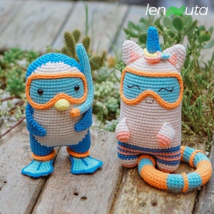Unicorn Penguin Amigurumi Crochet Patterns - 2 ENGLISH PDF Files