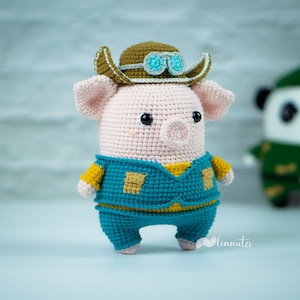 Pig Amigurumi Pattern - Piggy the Aviator by Lennutas from The Occupations Collection