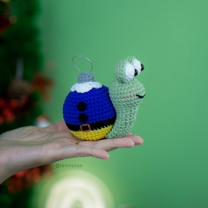 Crochet Patterns Set of 4 Christmas Ornament Balls & Snail image 8