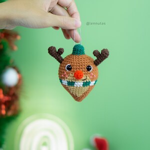 Crochet Patterns Set of 5 Cute Christmas Ornament Characters image 3