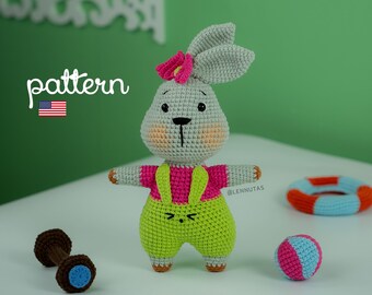 Amigurumi Pattern Rabbit, Fit Farmyard Friends, English PDF PATTERN