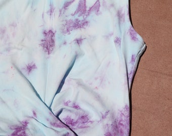 Crop top front wrap blue and purple tie dye women