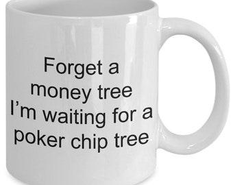 Funny Poker Chip Tree Coffee Mug Unique Novelty Gift for Men & Women Who Love Poker, Tea Mugs and Coffee Cups