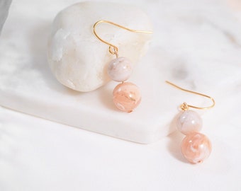 Clay Earrings | Coral Marble Earrings | Polymer Clay Earrings| Modern Clay Earrings | Handmade Clay Earrings | Bridal Earrings