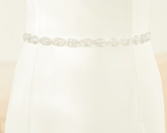 Belt with decorative stones and crystals bridal belt