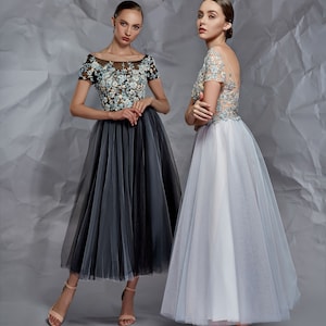 Evening dress, registry dress, abiball dress, midi