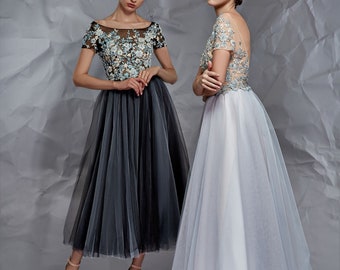 Evening dress, registry dress, abiball dress, midi