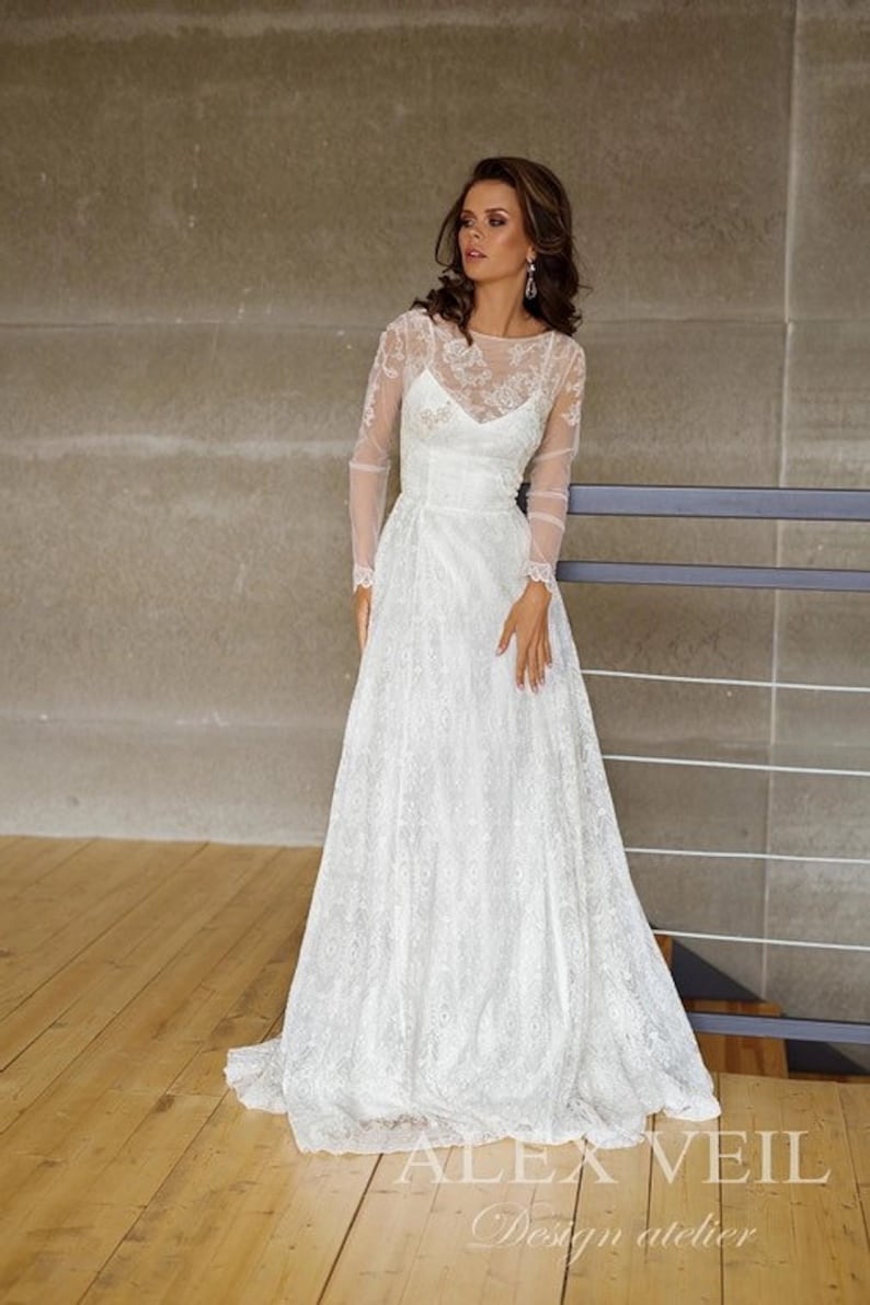 Wedding dress Arielle Alex Veil, wedding dress A-line lace with Wedding dress Arielle Alex Veil, wedding dress A-line lace with