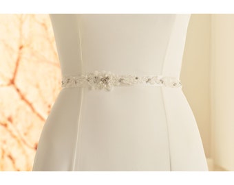 Ribbed belt, with decorative stone trimming bridal belt