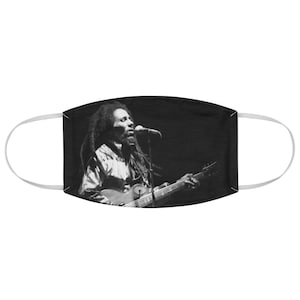 Mr Bob Marley Fabric Face Mask| Marley Face Mask | Bob Marley Face Mask| Black & White Bob Marley Portrait