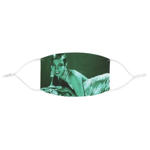 Josephine Baker Reclining Green Fabric Face Mask| Black Icons Mask| Green Mask| Black Icons Josephine Baker