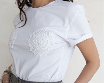 Women's designer white blouse