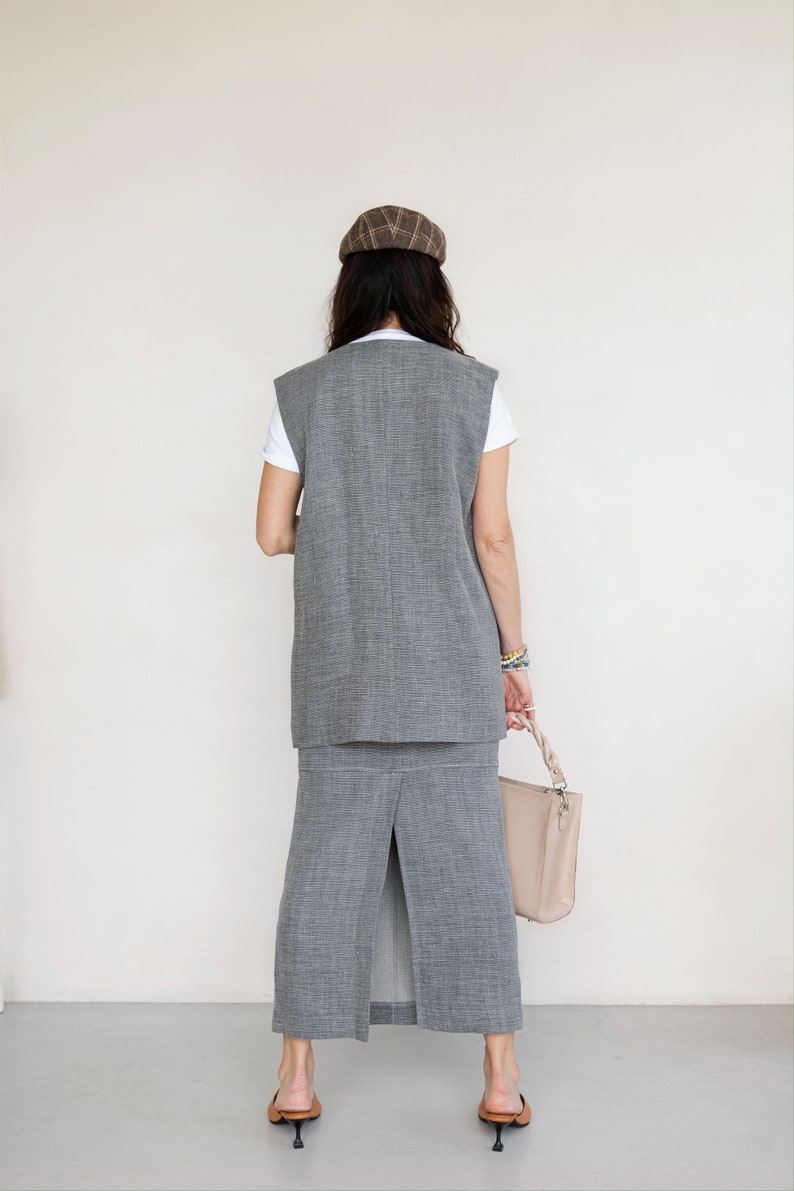 Linen suit for women, 100% linen suit, fashion casual suit for women image 5
