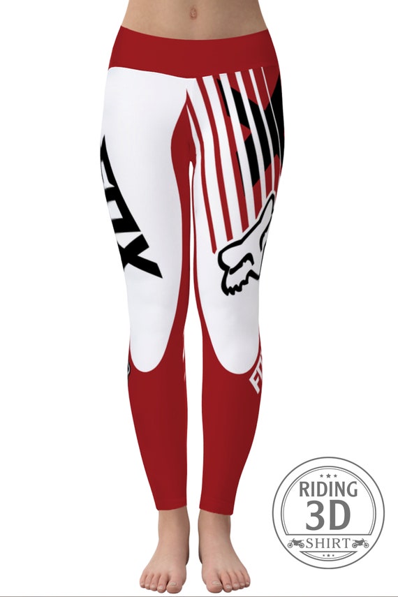 Motocross Legging Full White Red Fx Dirtbike Legging Etsy