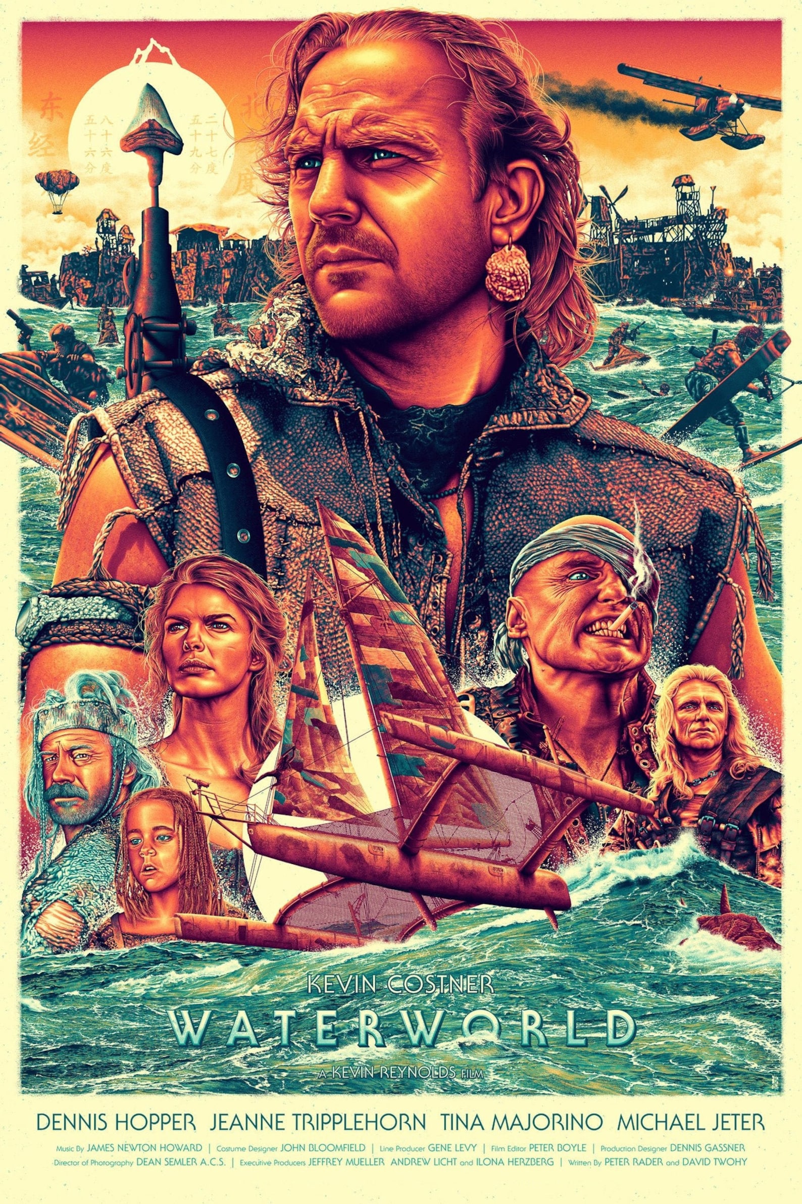 Waterworld 1995 movie gloss poster 17x 24 Etsy