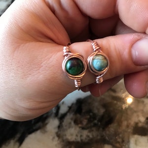 Natural Stone Wire Wrapped Ring