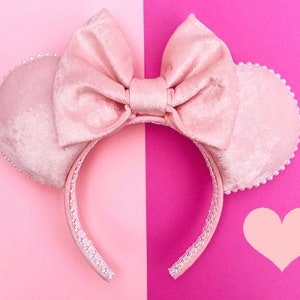 The Baby Pink Velvet- Handmade Mouse Ears