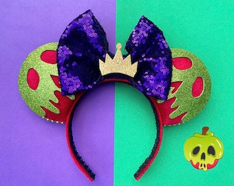 The Poison Apple Evil Queen Villain- Handmade Inspired Mouse Ears