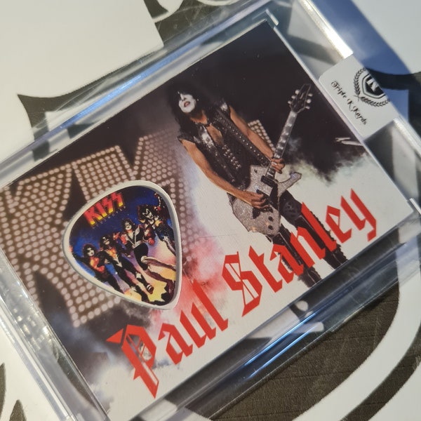 Paul Stanley - Novelty Guitar Pick Trading Card | KISS | Gene Simmons | Tommy Thayer| Trading Card | Collectable | Guitar | Pick | Custom |