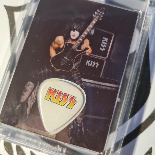 Paul Stanley - Novelty Guitar Pick Trading Card | KISS | Gene Simmons | Tommy Thayer| Trading Card | Collectable | Guitar | Pick | Custom |