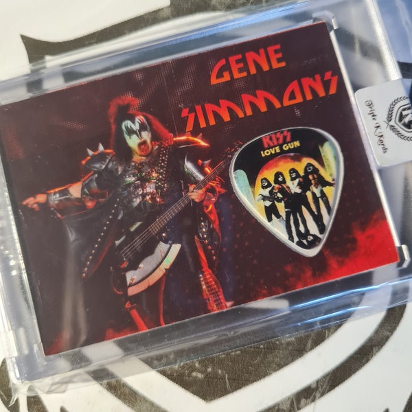 Gene Simmons - Novelty Guitar Pick Trading Card | KISS | Gene Simmons | Paul Stanley| Trading Card | Collectable | Guitar | Pick | Custom |