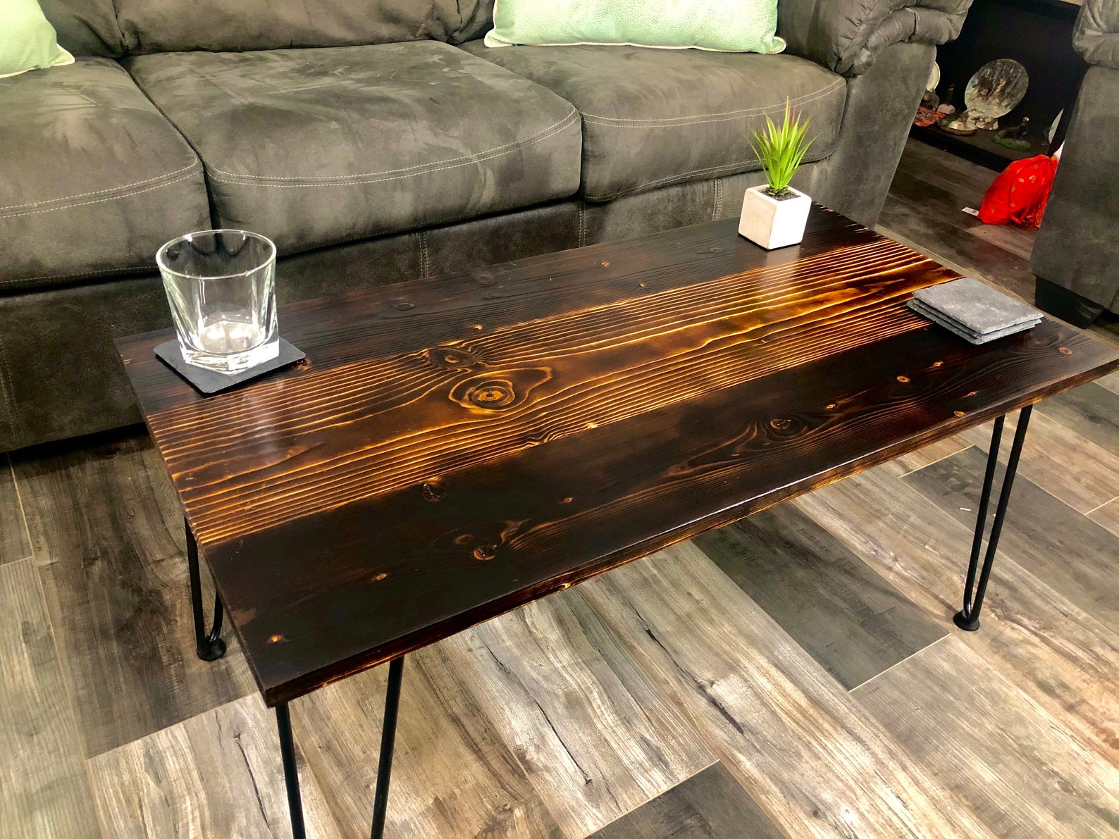 Rustic Coffee Table Log Cabin Barn Wood table Etsy