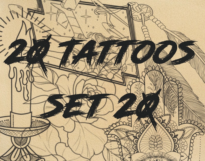 Procreate 20 Tattoos Set 20 Etsy