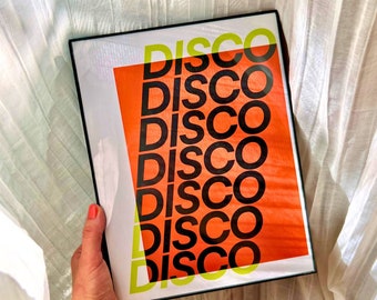 DISCO DISCO DISCO Print - techno rave club edm aesthetic house music wall art