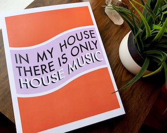 ONLY HOUSE MUSIC - techno rave club aesthetic house music wall art