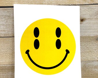 VOIR DOUBLE SMILEY - art mural techno club edm house, musique rave, esthétique