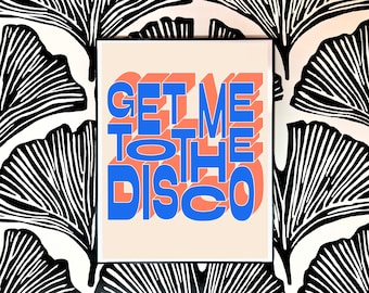 TO THE DISCO print - disco club groovy funky aesthetic edm house music wall art