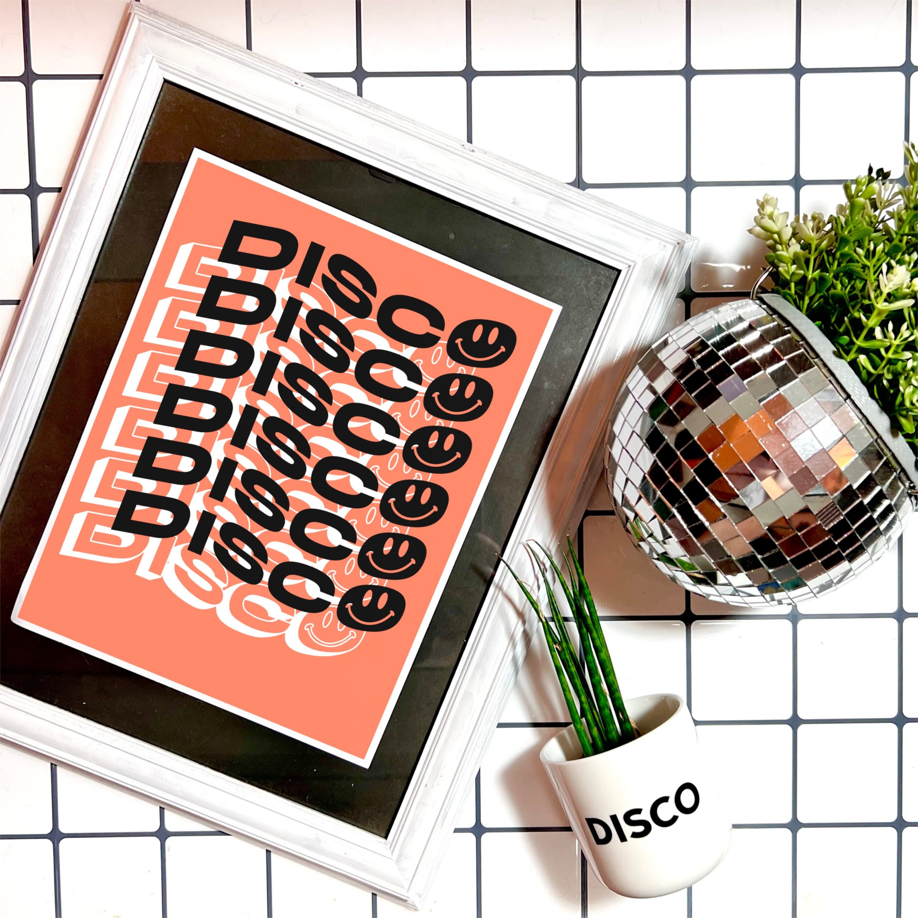 DISCO SMILES Print Disco Club Rave House Music Wall Art Etsy