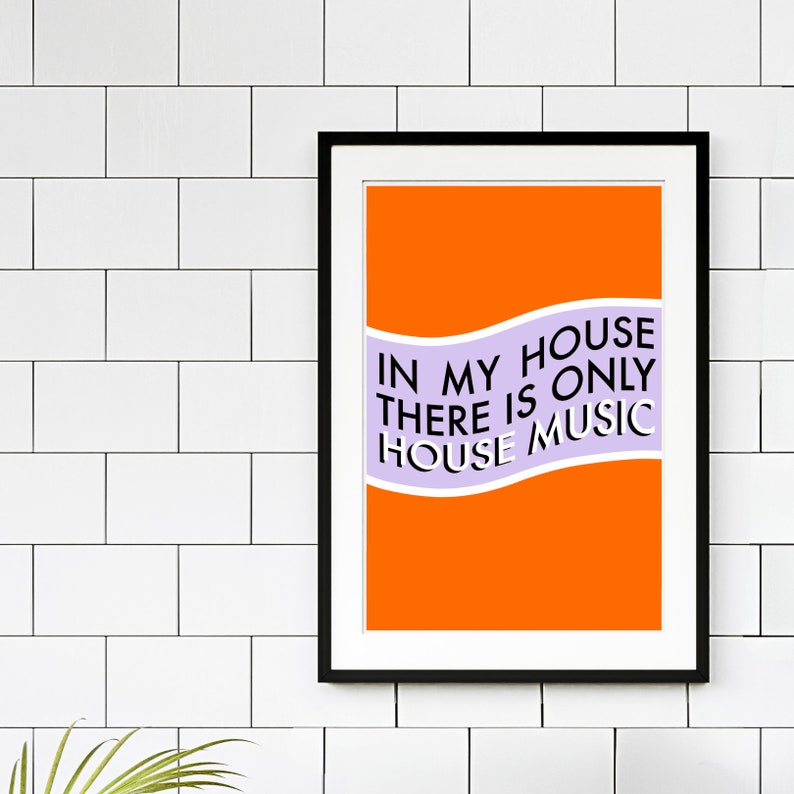 ONLY HOUSE MUSIC techno rave club aesthetic house music wall art image 5