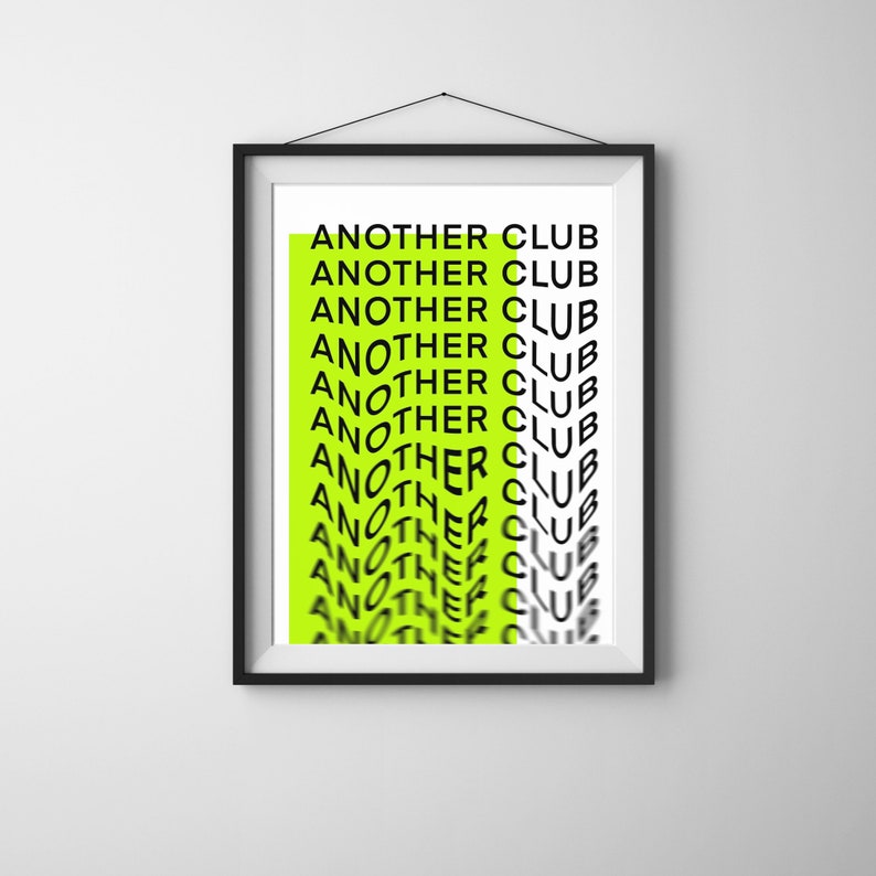 ANOTHER CLUB Print techno house music wall art image 1