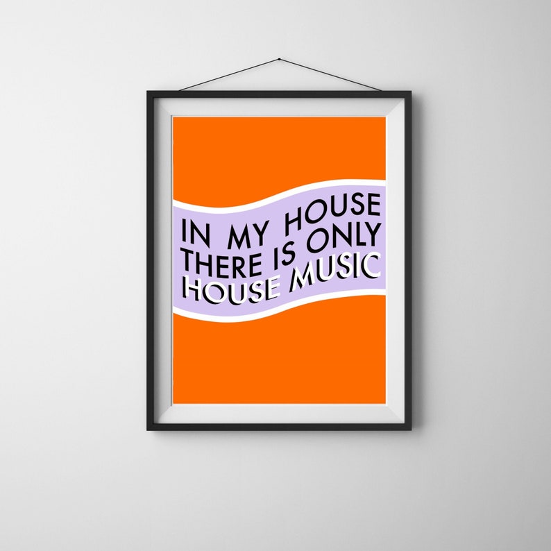 ONLY HOUSE MUSIC techno rave club aesthetic house music wall art image 2