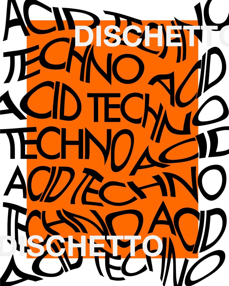 ACID TECHNO ACID Print Techno House Music Wall Art Etsy