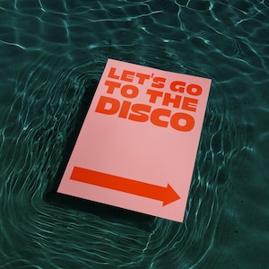 LET&#39;S GO DISCO - pôster de arte de parede edm moderno com estética retrô funky groovy club