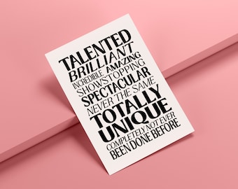 TALENTED BRILLIANT INCREDIBLE — lady gaga quote wall art poster monsters modern aesthetic print