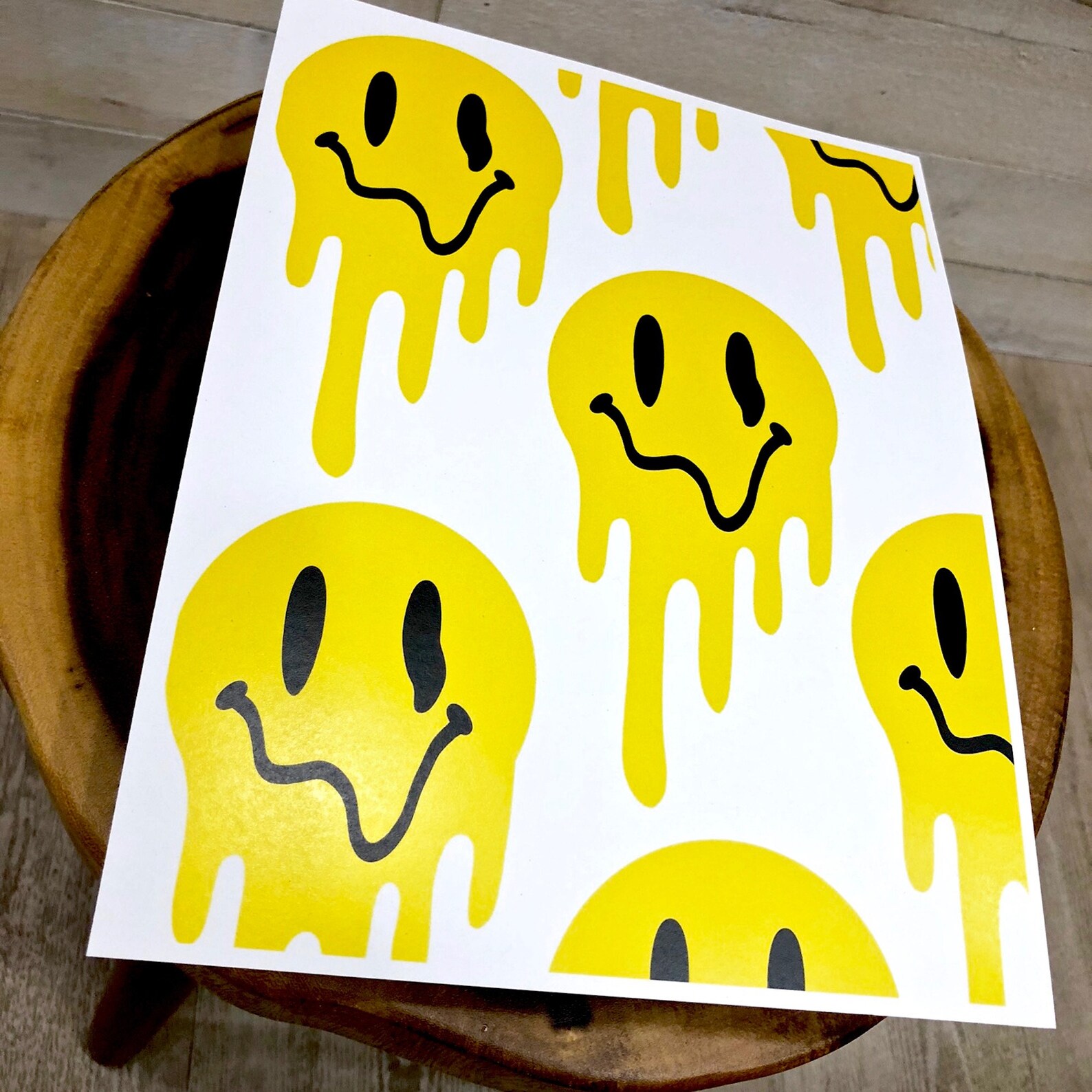 ACID SMILEY DRIP Print Techno House Music Wall Art Etsy