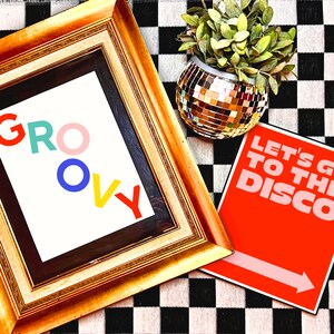 GROOVY LETTERS retro funky groovy modern rave music print edm wall art poster image 5