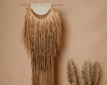 Made In Uk Rope Tapestry Bohemian Decor Natural Wall Art Macrame Raffia Wall Hanging Fibre Art Manufacture Fiber Arts Art Collectibles