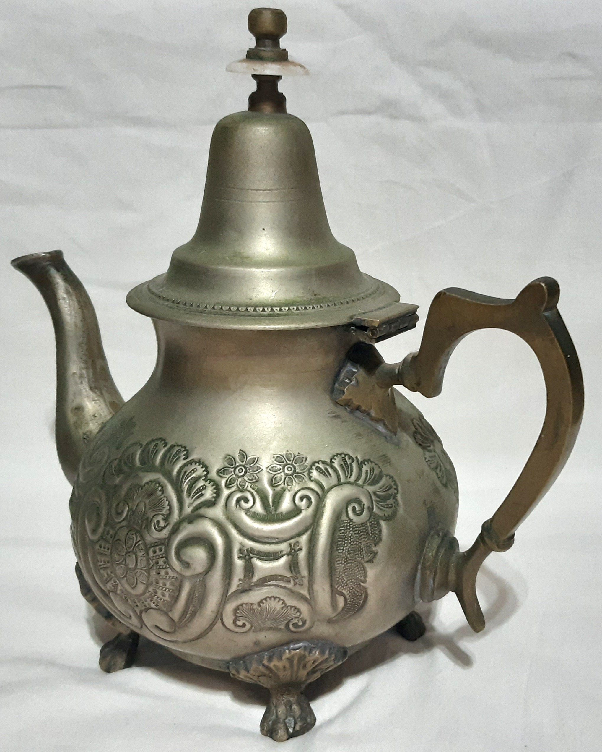 Vintage Teapot Antique Brass Moroccan Teapot Middle East Handmade