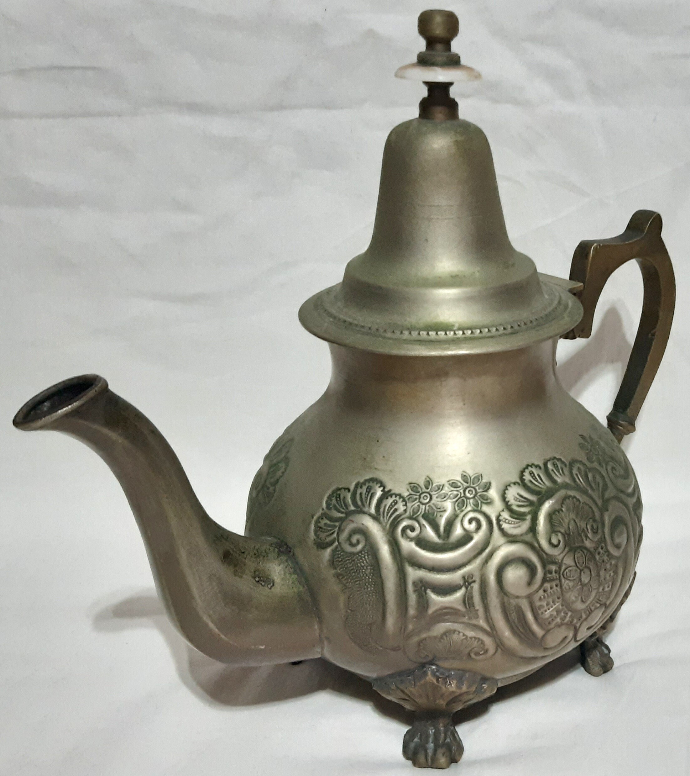 Vintage Teapot Antique Brass Moroccan Teapot Middle East Handmade
