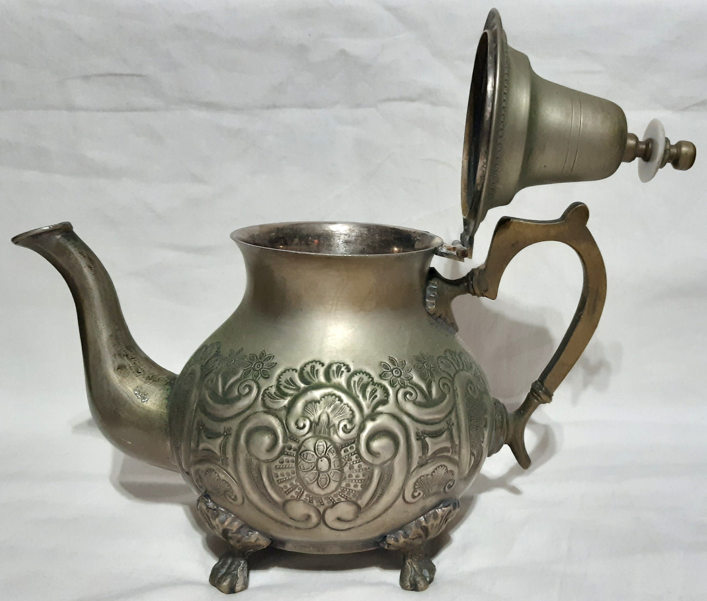 Vintage Teapot Antique Brass Moroccan Teapot Middle East Handmade